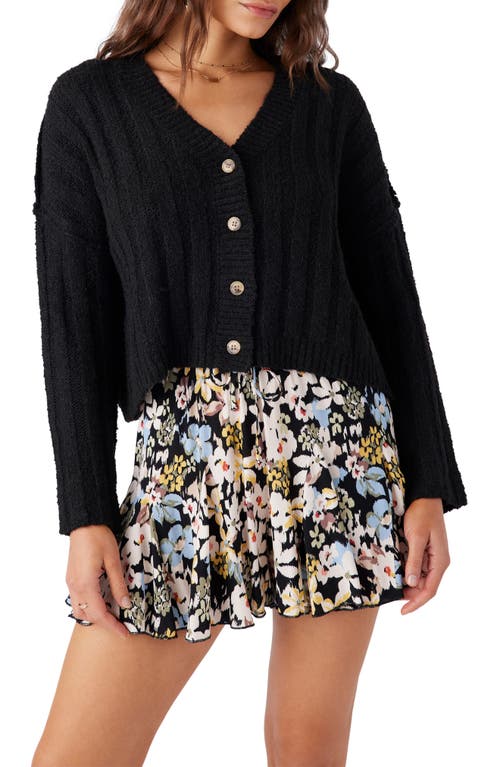 Shop O'neill Ferris Button Front Cardigan In Black