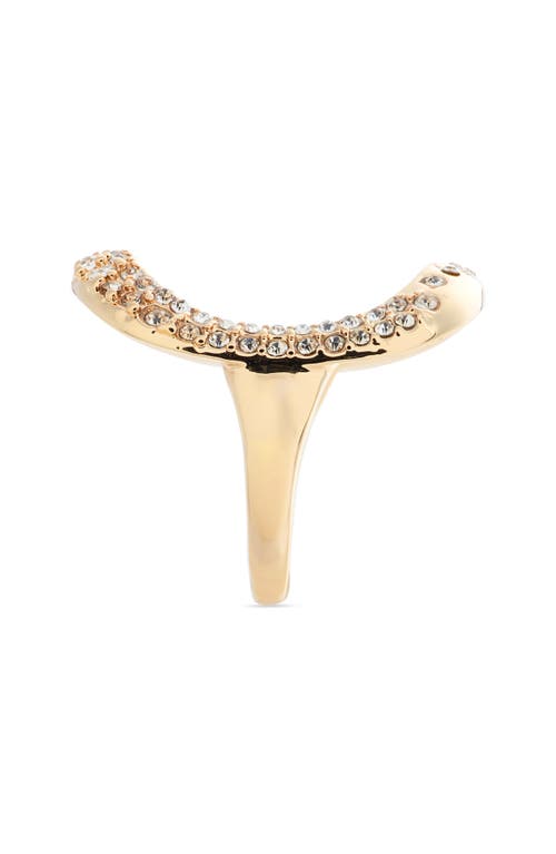 Shop Open Edit Crystal Open Circle Ring In Clear- Gold