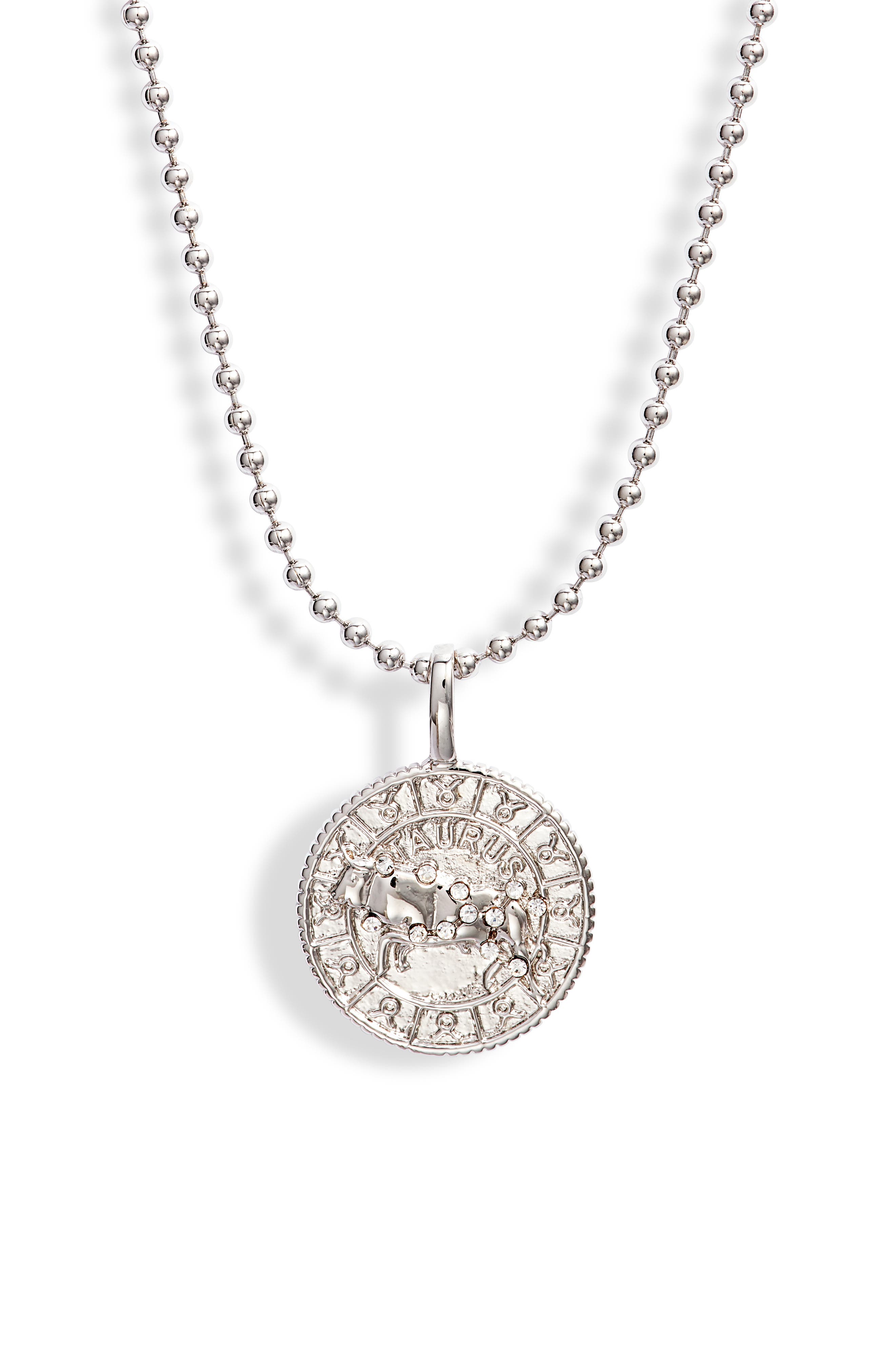 Melinda Maria Zodiac Pendant Necklace In Silver- Capricorn