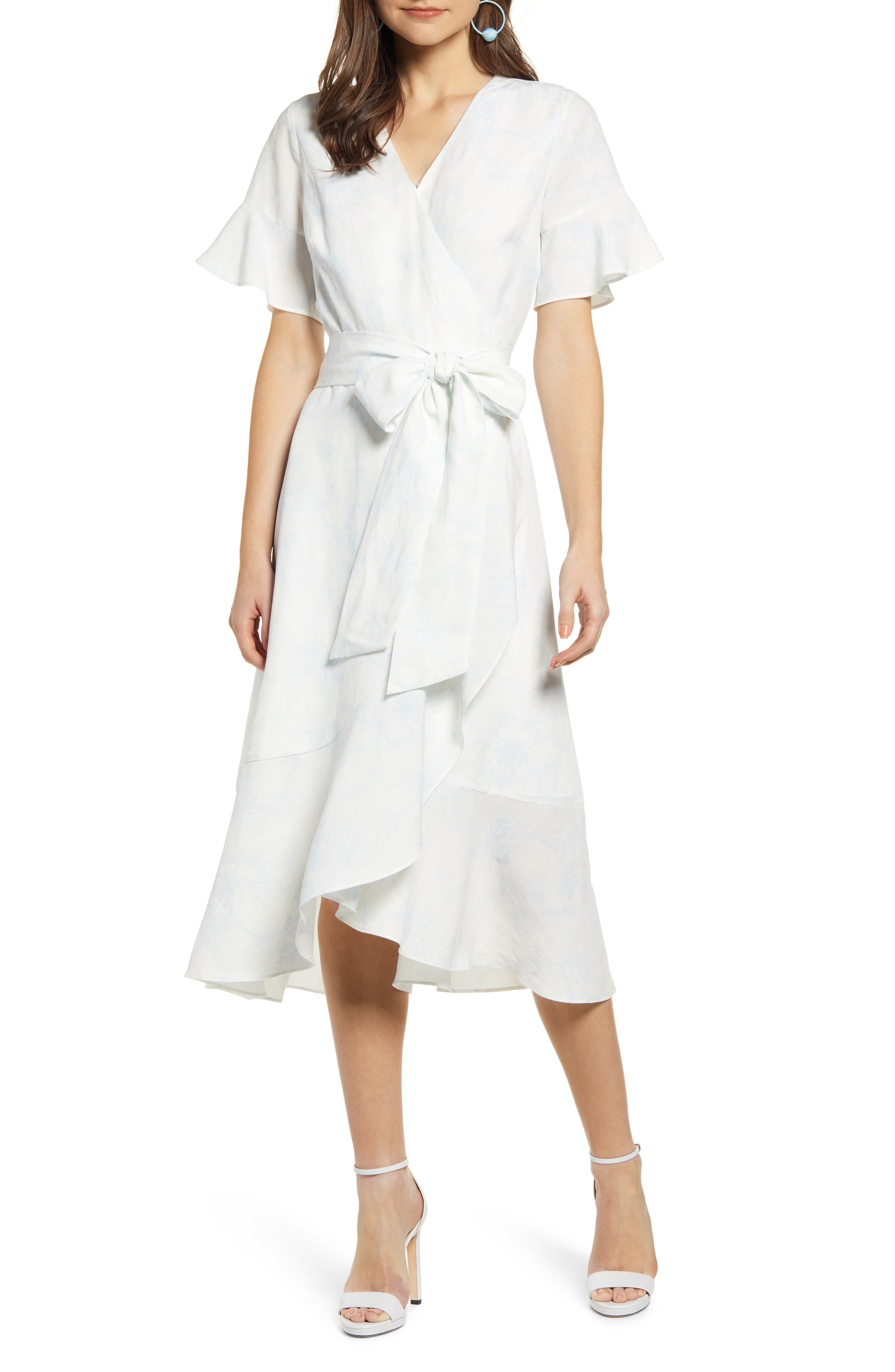 rachel parcell ruffle wrap dress