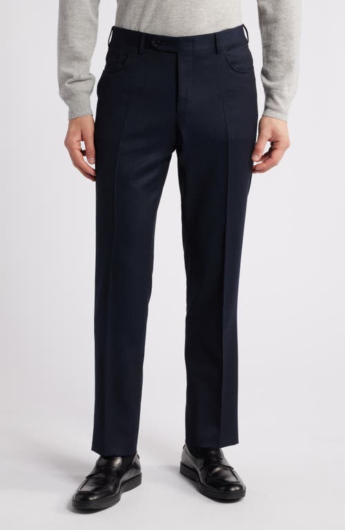 Canali Impeccable Regular Fit Wool Pants In Navy