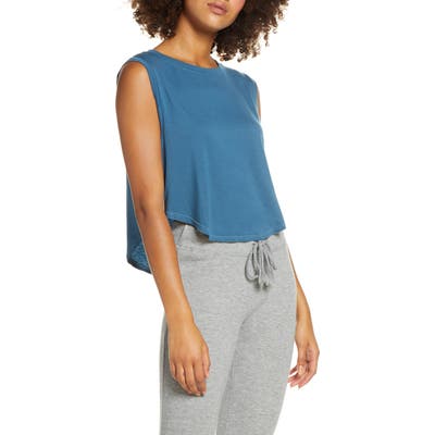 Groceries Apparel Sammy Curved Hem Tank, Blue