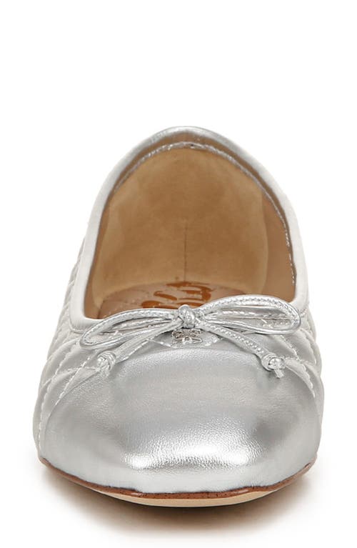 Shop Sam Edelman Marilyn Cap Toe Ballet Flat In Soft Silver