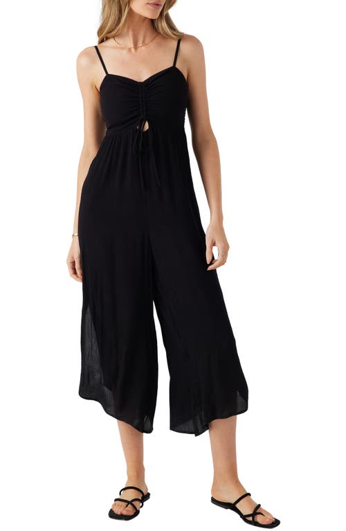 O'Neill Keiko Cutout Wide Leg Jumpsuit in Black at Nordstrom, Size Medium