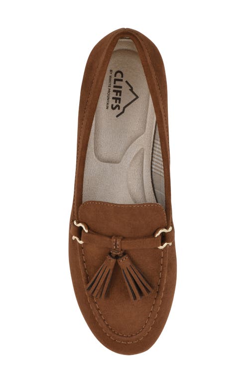 Cliffs By White Mountain Gush Tassel Loafer In Whiskey Suedette