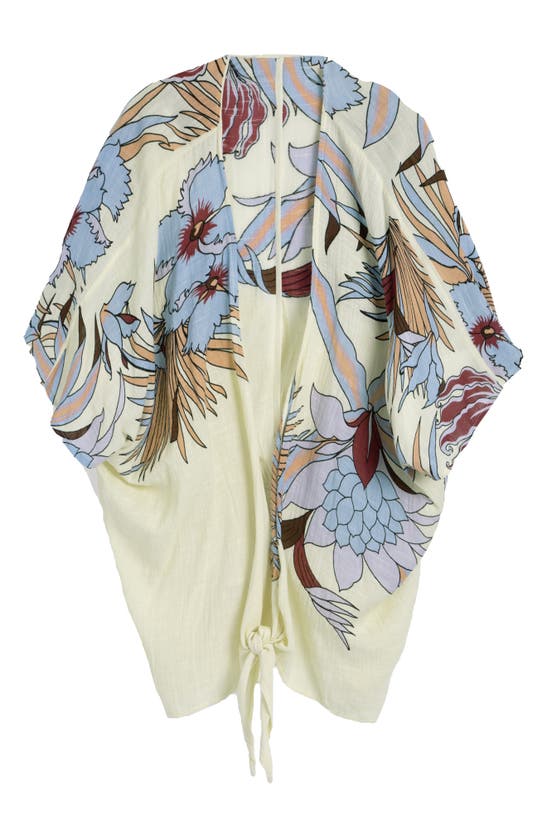 Saachi Wildflower Tie Front Short Duster In Green