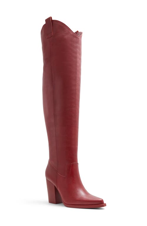 Aldo Beatrine Pointed Toe Over The Knee Boot In Bordo