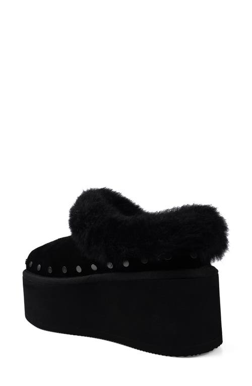 Candies Candie's Sabi Faux Fur Platform Clog In Black