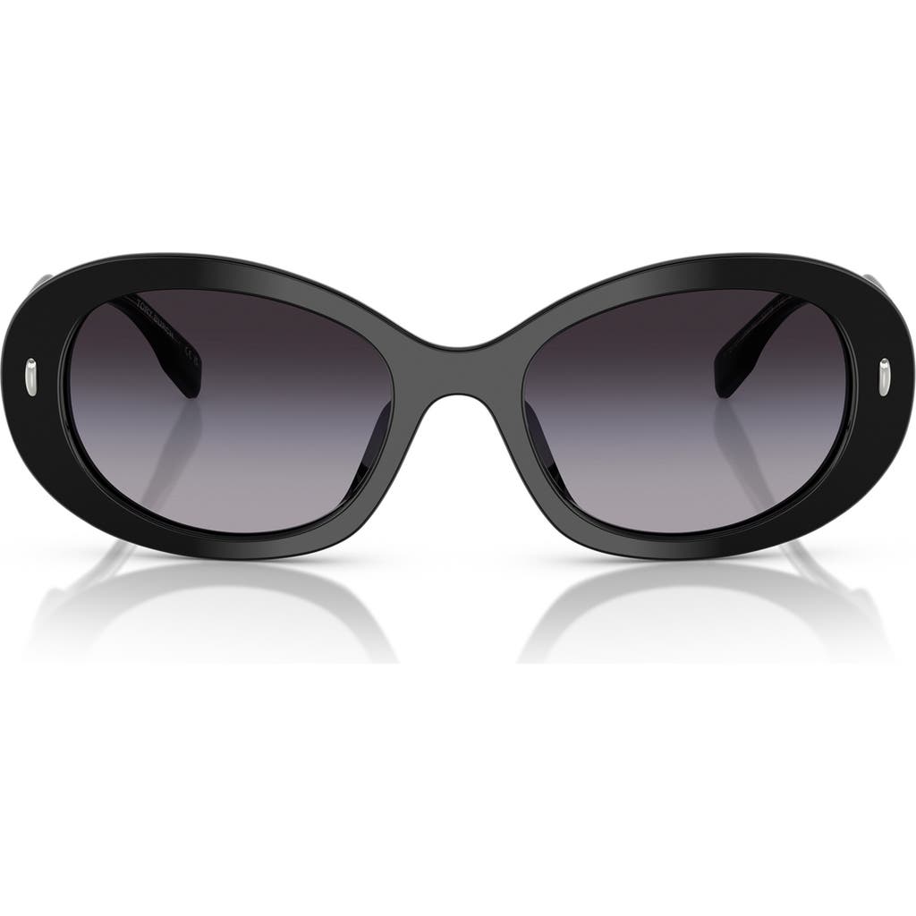 Tory Burch 53mm Gradient Oval Sunglasses In Black