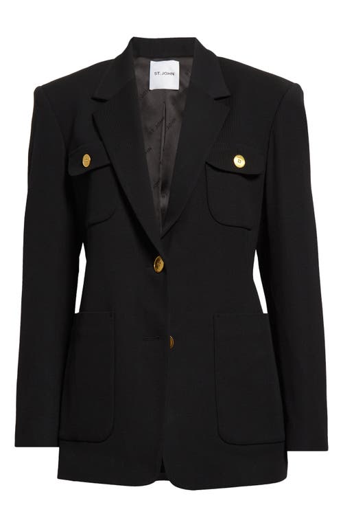 St John St. John Collection Stretch Twill Blazer In Black