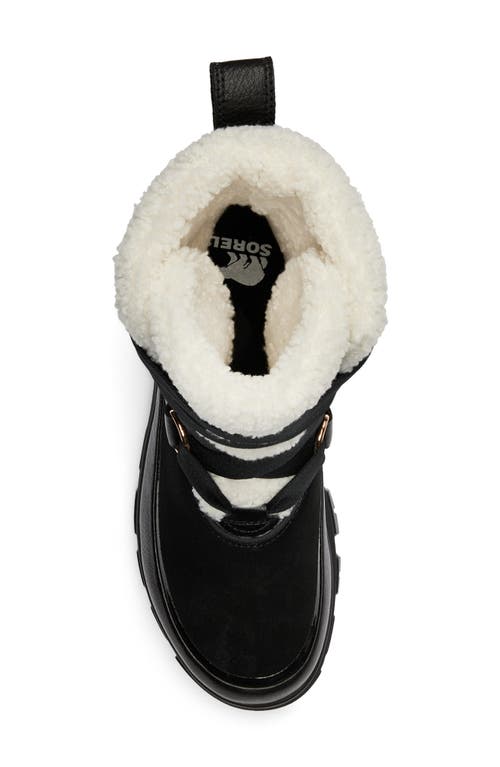 Shop Sorel Tivoli V Faux Shearling Waterproof Boot In Black/chalk