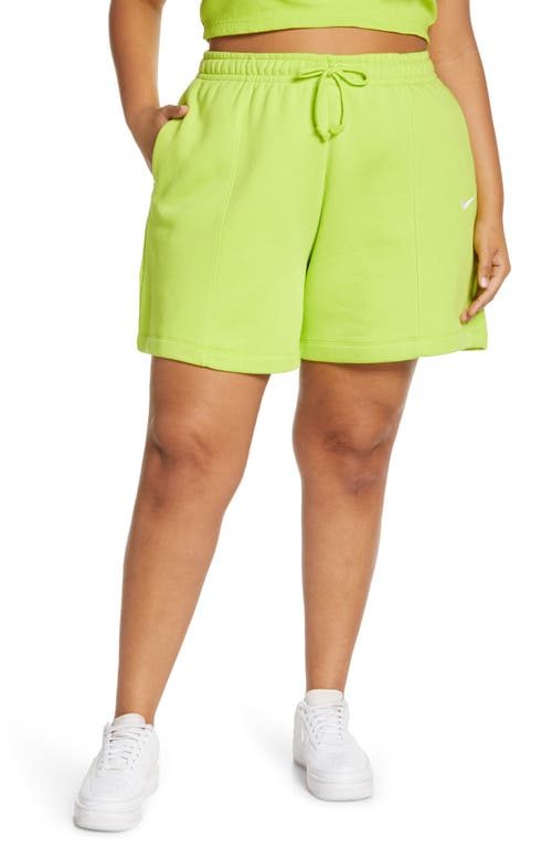 Nike Sportswear Essential High Waist Shorts in Atomic Green/White