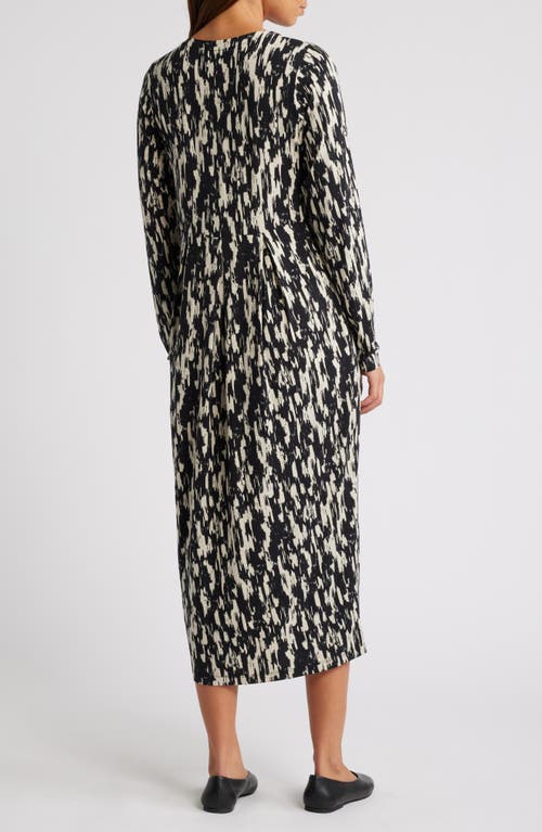 Masai Copenhagen Nilana Print Long Sleeve Dress In Black
