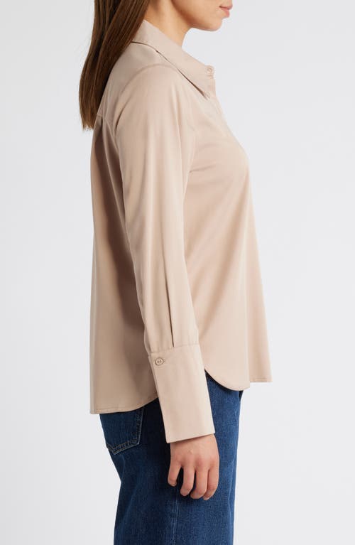 Wit & Wisdom Flare Cuff Button-up Shirt In Champagne