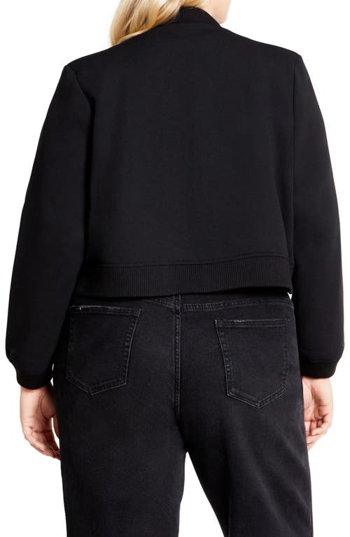 Shop City Chic Ivy Crop Bomber Jacket In Black