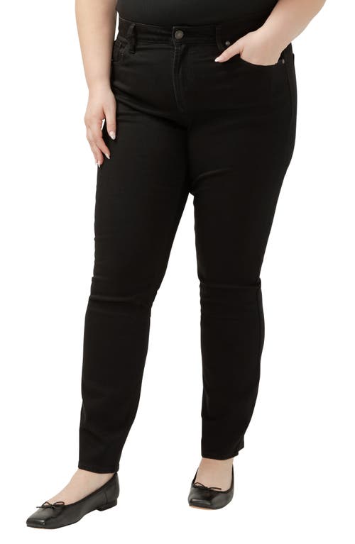 Shop Silver Jeans Co. Avery Curvy High Waist Slim Straight Leg Jeans In Black