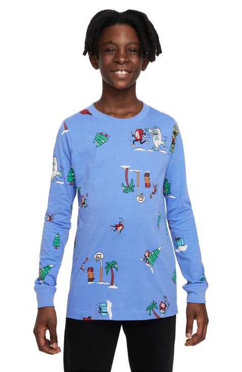 Kids' Sportswear Long Sleeve Cotton Graphic T-Shirt (Little Kid & Big Kid)