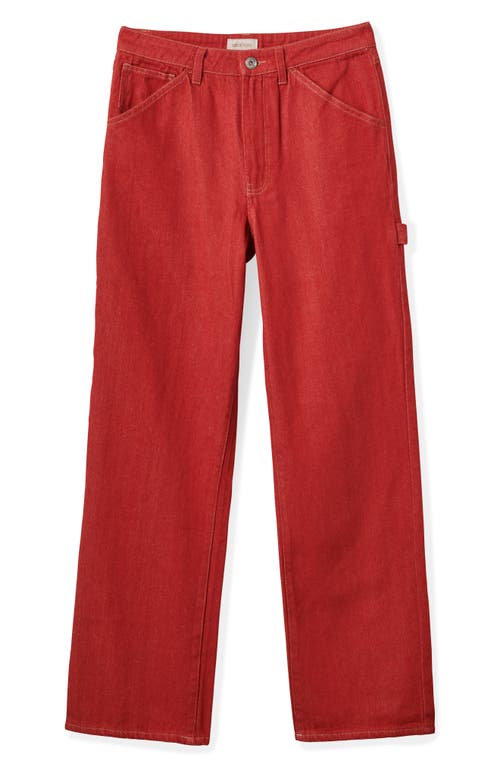 Shop Brixton Essex Wide Leg Painter Pants In Mars Red