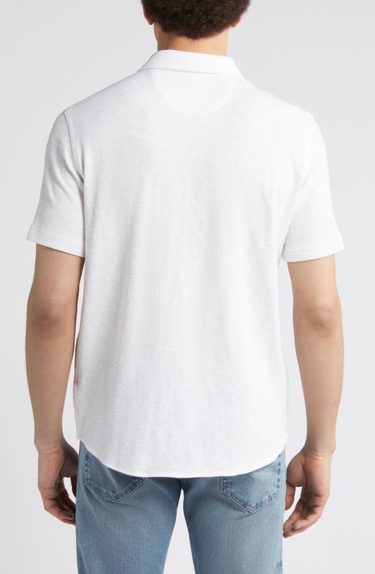 Johnston & Murphy Double Pocket Short Sleeve Knit Button-up Shirt In White
