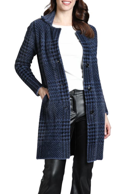 Apny Plush Houndstooth Jacket In Indigo