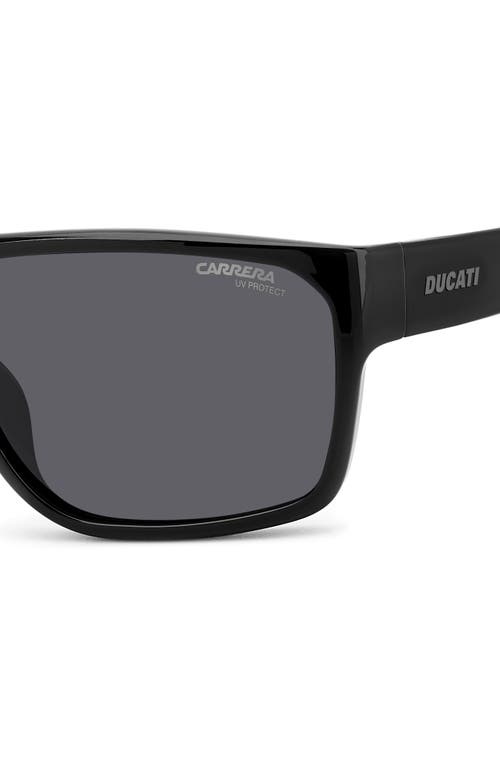 Carrera Eyewear X Ducati 59mm Rectangular Sunglasses In Black/grey