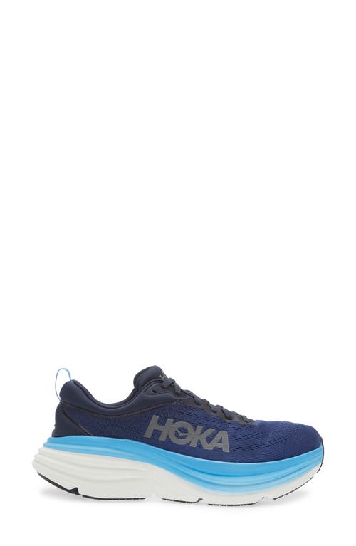 Shop Hoka Bondi 8 Running Shoe In Bellwether Blue/bluing