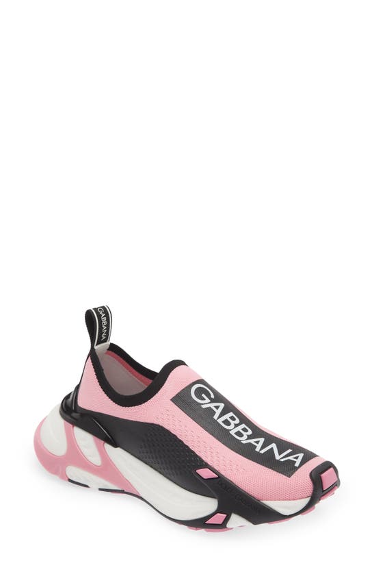 Dolce & Gabbana Pink Logo-print Panelled Trainers In Multi-colored |  ModeSens