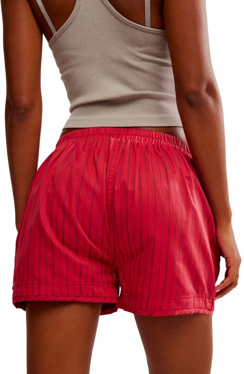 Shop Free People Day To Day Cotton Blend Shorts In Red Combo