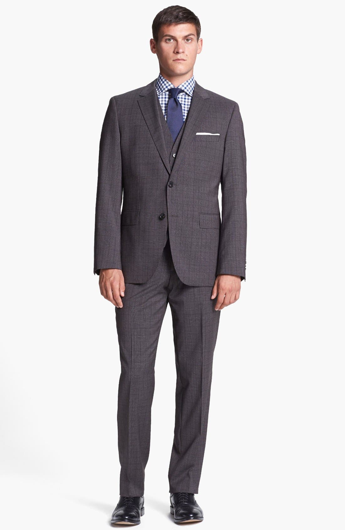 BOSS HUGO BOSS 'James/Sharp' Trim Fit Three Piece Plaid Suit | Nordstrom