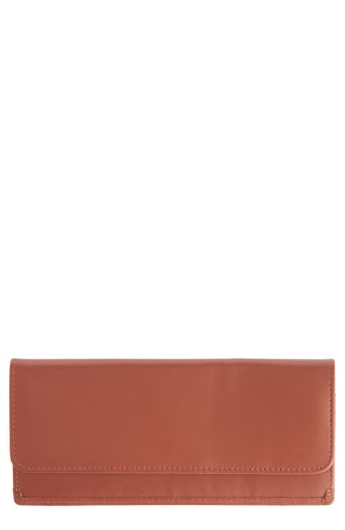 ROYCE New York Personalized RFID Blocking Leather Clutch Wallet in Tan - Deboss 