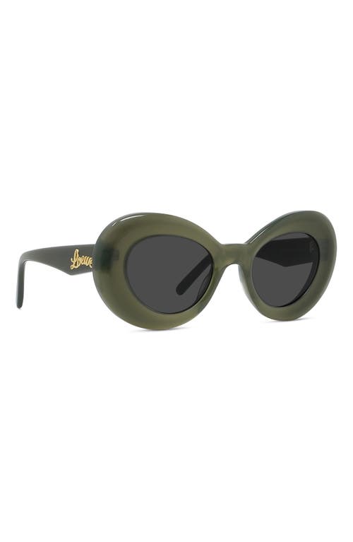 Shop Loewe Curvy 47mm Butterfly Sunglasses In Shiny Dark Green/smoke