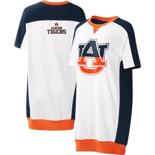 Women's G-III 4Her by Carl Banks White Auburn Tigers Home Run T-Shirt Dress