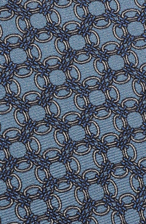 Shop Jack Victor Ontario Chain Link Print Silk Tie In Sky Blue