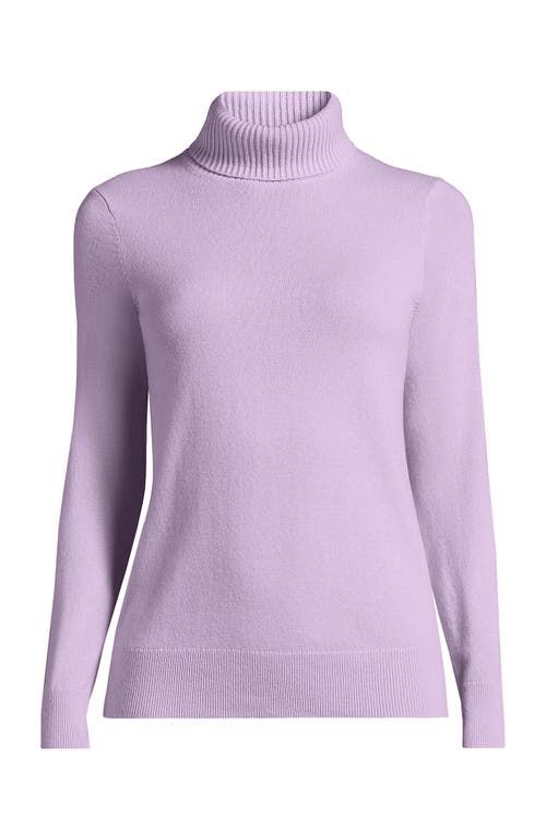 Shop Lands' End Cashmere Turtleneck Sweater In Light Soft Amethyst