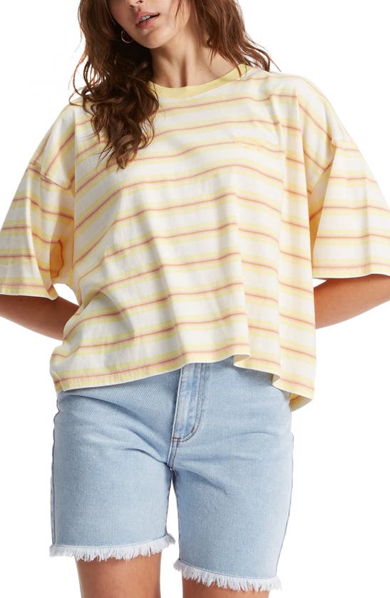 Billabong Feeling Free Stripe Cotton T-shirt In Pca-pina Colada