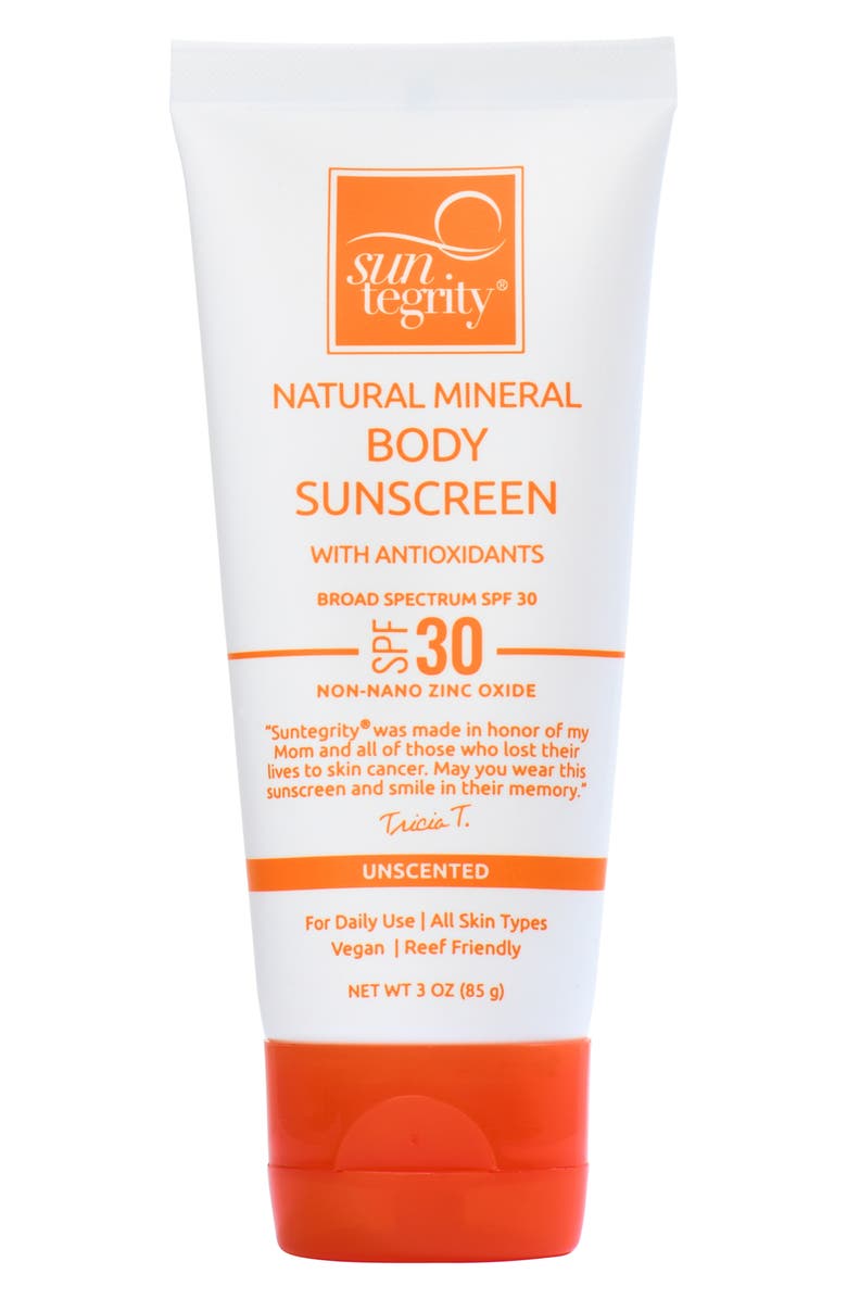 SUNTEGRITY Unscented Natural Mineral Sunscreen for Body Broad Spectrum SPF 30, Main, color, No Color