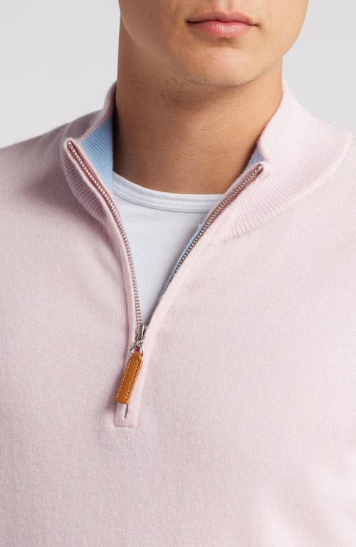 Lorenzo Uomo Quarter Zip Wool & Cashmere Sweater In Shell Pink