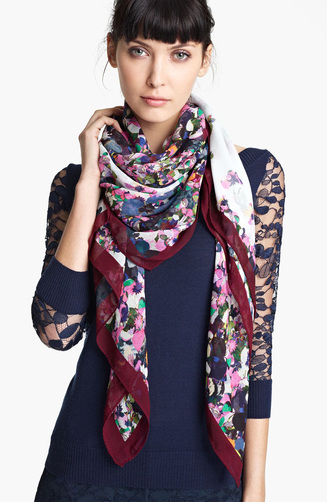 Erdem Print Silk Voile Scarf Nordstrom