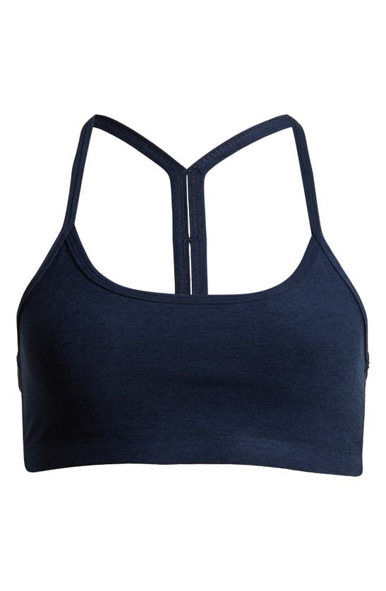 Shop Beyond Yoga Space Dye Slim Racerback Sports Bra In Nocturnal Navy