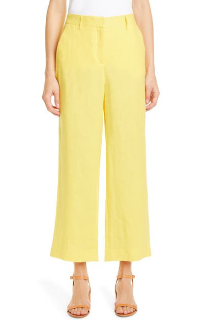 Click to view more detailed imagery on our partner's website Mansur Gavriel Linen Straight Leg Ankle Pants In Sun