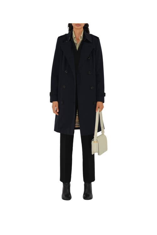 Shop Burberry Mid-length Chelsea Heritage Trench Coat In Coal Blue