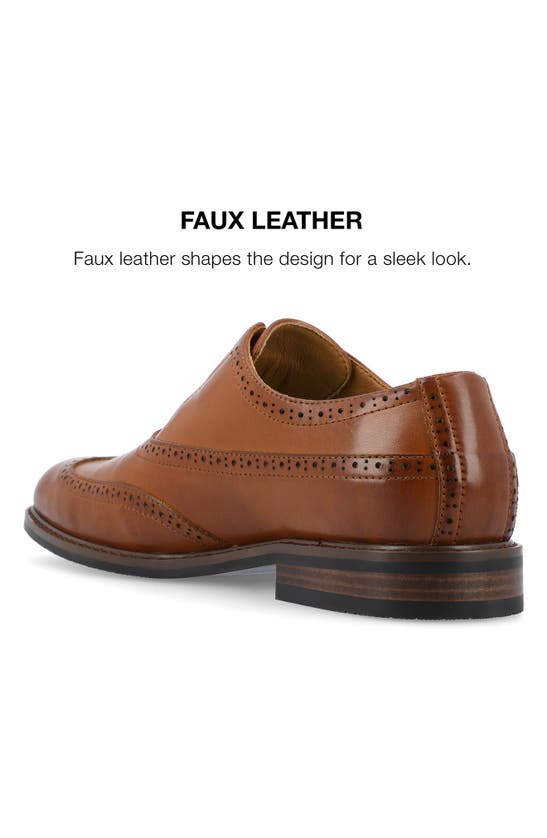 Vance Co. Nikola Tru Comfort Wingtip Slip-on Oxford In Cognac