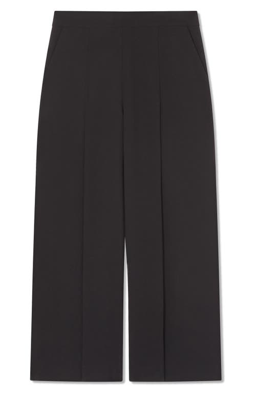 Shop Lk Bennett Eva Pleated Crop Wide Leg Pants In Black