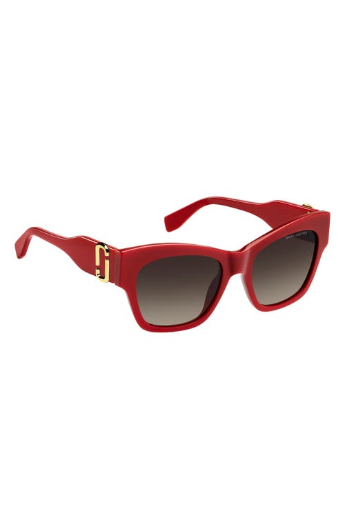 Marc Jacobs Marc 762s Acetate Rectangle Sunglasses In Red/brown