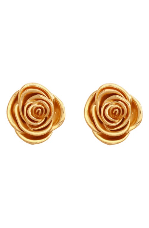Petit Moments Brai Rose Stud Earrings In Gold