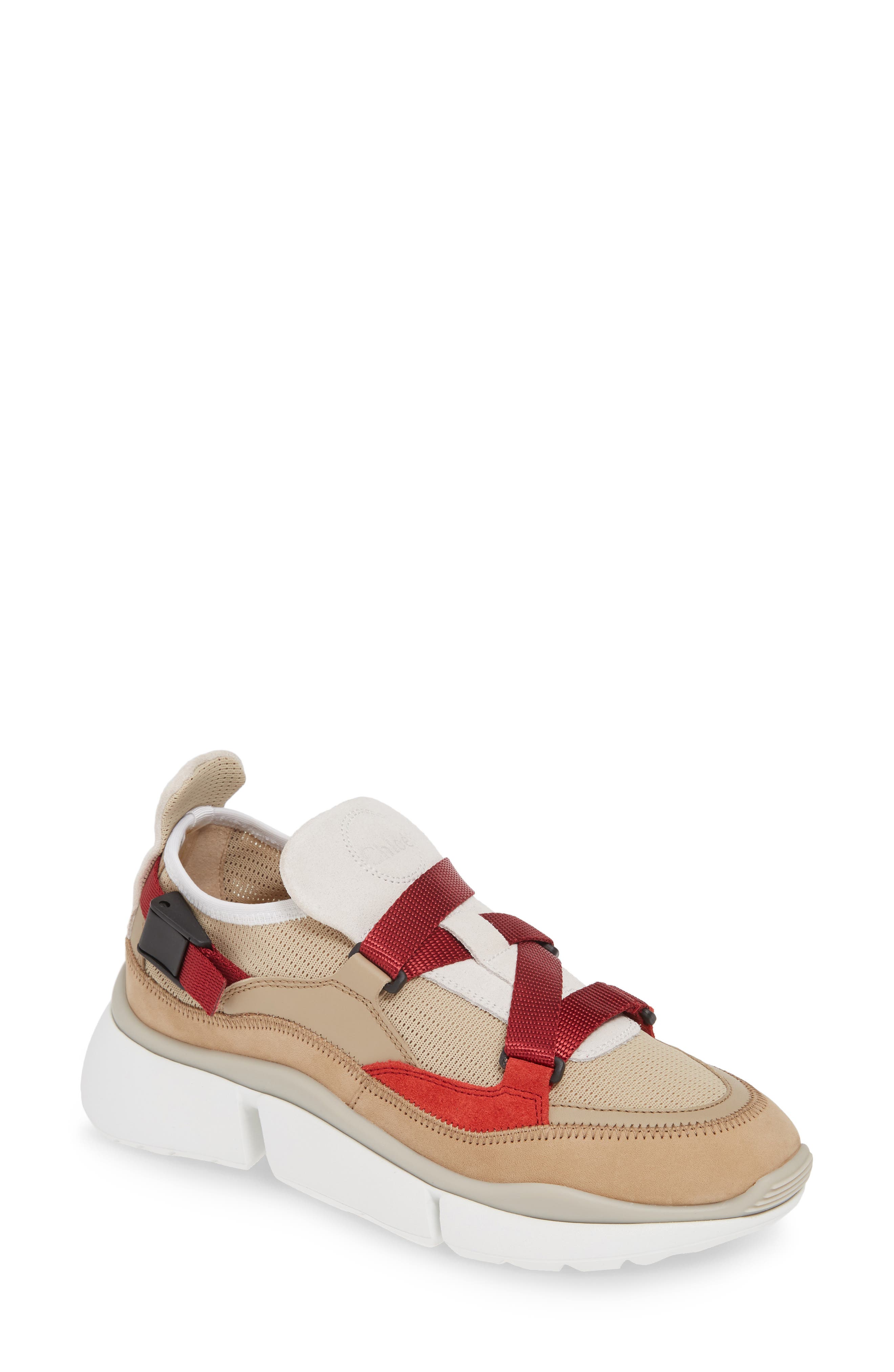Chloe Sonnie Low Top Sneaker, Beige