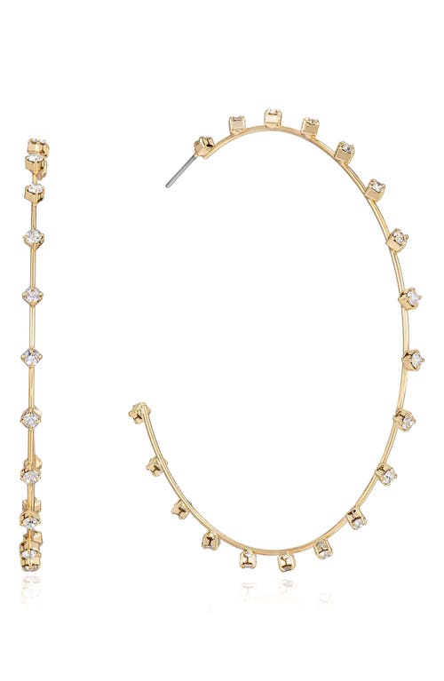 Shop Ettika Large Sparkle Hoop Earrings In Gold/crystal