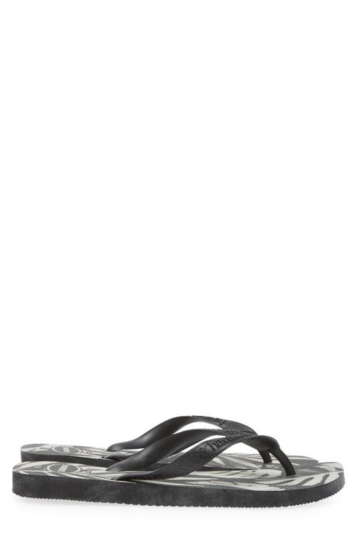 Shop Havaianas Aloha Flip Flop In Black/black/black