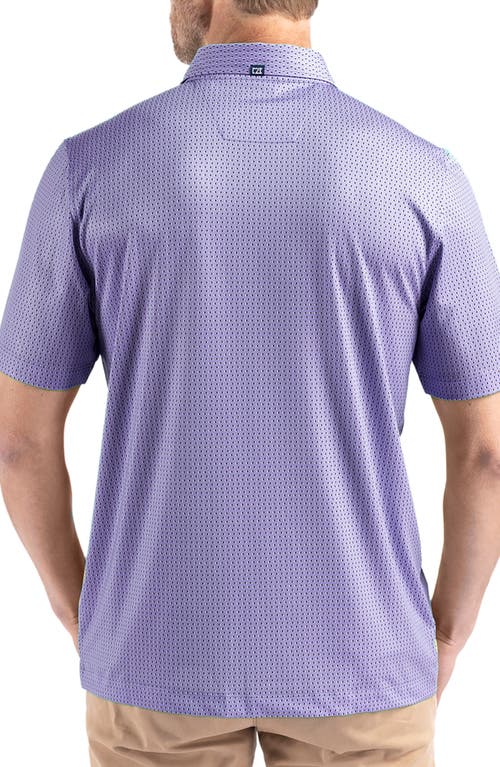 Cutter & Buck Pike Shadow Check Print Polo In Hyacinth