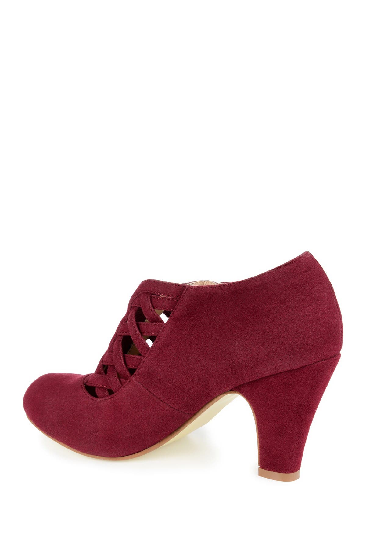 Journee Collection Piper Caged Ankle Bootie In Dark Red4